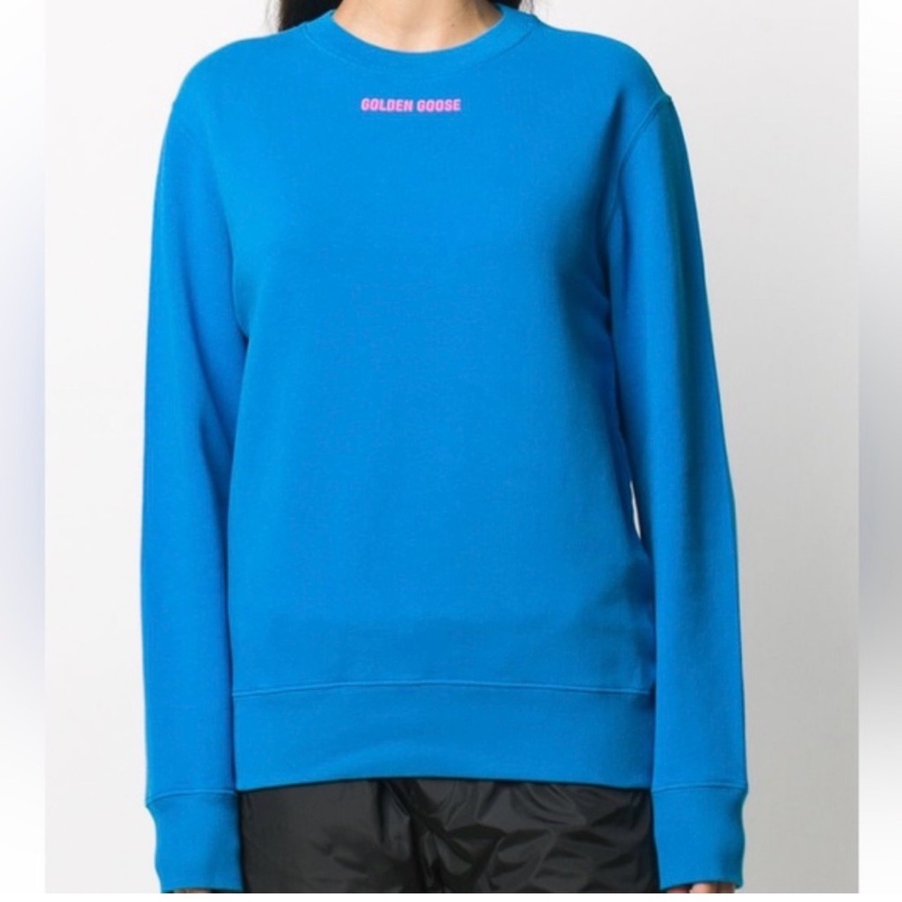 Golden Goose “Sneakers Lover” Crewneck Sweatshirt – Blue / Pink | Size M